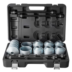 Pull and Press Sleeve Kit, 36 PCS, Steel Bush Removal Insertion Sleeve Tools with Carrying Case, Compatible with LCV and HGV Engines, for Removing and Installing Bushings, Bearings, and Seals