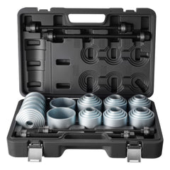 Pull and Press Sleeve Kit, 36 PCS, Steel Bush Removal Insertion Sleeve Tools with Carrying Case, Compatible with LCV and HGV Engines, for Removing and Installing Bushings, Bearings, and Seals