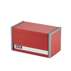 Metal Tool Box, 8.6-inch, Portable Metal Tool Box with 3 Drawers, Small Tool Chest with EVA Liners and PP Feet Pads, Heavy-Duty Steel With Ball Bearing Opening and Powder Coated Finish, Red