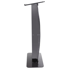Acrylic Podium, 47" Tall, Acrylic Podium Stand with Wide Reading Surface & Storage Shelf, Floor-standing Clear Pulpits Acrylic for Church Office School, Black