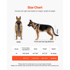 Dog Wheelchair for Back Legs, Lightweight 2 Wheels Pet Wheelchair, Height, Width & Length Adjustable, Dog Cart with Shock-Absorbing Wheels, for Injured, Disabled Dogs 21.7-39.9 kg, Large