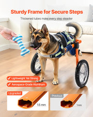 Dog Wheelchair for Back Legs, Lightweight 2 Wheels Pet Wheelchair, Height, Width & Length Adjustable, Dog Cart with Shock-Absorbing Wheels, for Injured, Disabled Dogs 21.7-39.9 kg, Large