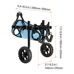 Dog Wheelchair for Back Legs, Adjustable 2 Wheels Pet Wheelchair, Lightweight Dog Cart with Shock-Absorbing Wheels, Mobility Support Wheel Chair for Disabled Injured Dogs up to 10kg, Small