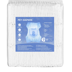 Disposable Dog Diapers, Super Absorbent Female Dog Diapers, 360° Leak-Proof Female Doggy Pet Diaper with Wetness Indicator for Heat Period, Training, Incontinence - M, 144 Count (2 Packs of 72)