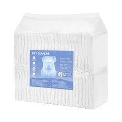 Disposable Dog Diapers, Super Absorbent Female Dog Diapers, 360° Leak-Proof Female Doggy Pet Diaper with Wetness Indicator for Heat Period, Training, Incontinence - M, 96 Count (2 Packs of 48)