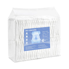 Disposable Dog Diapers, Super Absorbent Female Dog Diapers, 360° Leak-Proof Female Doggy Pet Diaper with Wetness Indicator for Heat Period, Training, Incontinence - M, 96 Count (2 Packs of 48)