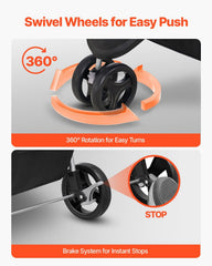 Pet Stroller, 16KG Weight Capacity, Foldable Dog Stroller Cart, 3 Wheels Cats Strollers with Mesh Windows and Cup Holders, Portable Pet Carrier Strollers with Brake, for Small to Medium Pets