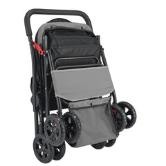 Pet Stroller, 20KG Weight Capacity, Foldable Dog Stroller Cart, 4 Wheels Cats Stroller with Mesh Windows & Revrsible Handle, Portable Pet Carrier Stroller with Brake, for Small to Medium Pets