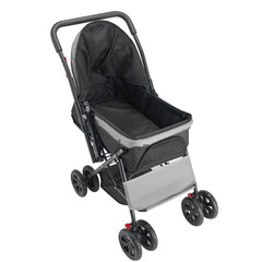 Pet Stroller, 20KG Weight Capacity, Foldable Dog Stroller Cart, 4 Wheels Cats Stroller with Mesh Windows & Revrsible Handle, Portable Pet Carrier Stroller with Brake, for Small to Medium Pets