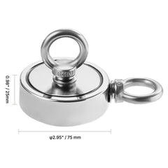 454 Kg Strong Fishing Magnet Kit Double-Sided Pull Force Rope Carabiner