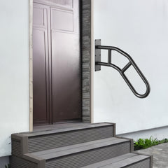 Handrails for Outdoor Steps, 29" Length Wall Mount Safety Railings for 1-3 Steps, U-Shaped Handrail with Matte Black Finished, Stair Handrails for Kids, Elderly, Pregnant Women, Disabled