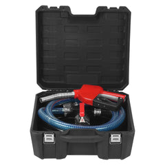Fuel Transfer Pump, 12V DC 10 GPM 1/4 HP, Portable Electric Diesel Transfer Pump with Automatic Shut-Off Fuel Nozzle, High Flow, Long Inlet & Outlet Hose for Diesel, Kerosene, Transformer Fuel