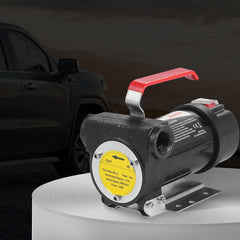 Fuel Transfer Pump, 12V DC 10 GPM 1/4 HP, Portable Electric Diesel Transfer Pump with Automatic Shut-Off Fuel Nozzle, High Flow, Long Inlet & Outlet Hose for Diesel, Kerosene, Transformer Fuel