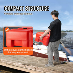 Boat Fuel Tank Portable Marine Outboard Gas Tank 12 Gal/55L with Hose