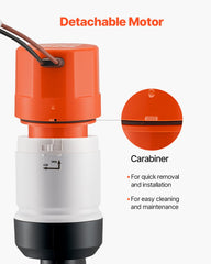 Livewell Pump for Boat 12V 500 GPH Livewell Aerator Pump Straight 2 Inlets