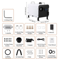 8KW Diesel Heater, 12V/24V All in One Diesel Air Heater, with Bluetooth APP Control, Remote Control and Display Screen, CO Alarm, Fast Heating Portable Diesel Heater for Vehicles and Outdoors