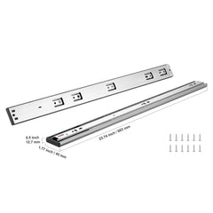 10 Pairs of 609.6mm Drawer Slides Side Mount Rails, Heavy Duty Full Extension Steel Track, Soft-Close Noiseless Guide Glides Cabinet Kitchen Runners with Ball Bearing, 100 Lbs Load Capacity