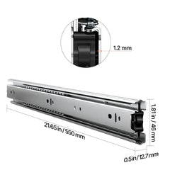 Drawer Cabinet Slides Side Mount 22 inch 10 Pairs 100 LB Load Replacement