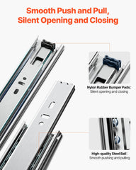 Drawer Cabinet Slides Side Mount 22 inch 10 Pairs 100 LB Load Replacement