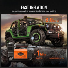 12V Air Compressor Heavy Duty 150PSI Offroad Air Compressor Portable Truck Tire Inflator 6.0CFM Air Pump for Jeep SUV 4x4 Vehicle RV For up to 35 Inch Tires