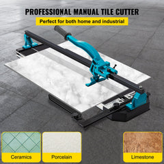 Tile Cutter 47in Cutting Tool w/ Laser Guide Single Rail Double Brackets