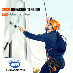 Vertical Lifeline Assembly 0.55'' x 100' Fall Protection Rope 30 KN ANSI