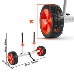 Kayak Cart, 104 kg Load Capacity, Canoe Cart Dolly with 25.4 cm Solid PU Tires & Kickstand, Assembles & Disassembles Within Seconds, Paddle Board Trolley for Kayaks, Canoes, Paddleboards