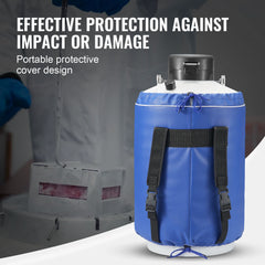 Liquid Nitrogen Tank, 10 L Aluminum Alloy Liquid Nitrogen Container, LN2 Tank Dewar with 6 Canisters and Carry Bag with Straps, Cryogenic Tank for Beauty Industry, Semen Preservation, Scientific