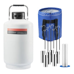 Liquid Nitrogen Tank, 10 L Aluminum Alloy Liquid Nitrogen Container, LN2 Tank Dewar with 6 Canisters and Carry Bag with Straps, Cryogenic Tank for Beauty Industry, Semen Preservation, Scientific