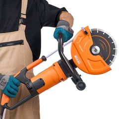 Electric Concrete Saw, 9 in, 2000 W 15 A Motor Circular Saw Cutter with 3.5 in Cutting Depth, Wet/Dry Disk Saw Cutter Includes Water Line, Pump and Blade, for Stone, Brick