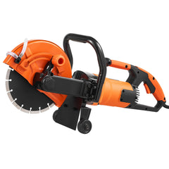 Electric Concrete Saw, 9 in, 2000 W 15 A Motor Circular Saw Cutter with 3.5 in Cutting Depth, Wet/Dry Disk Saw Cutter Includes Water Line, Pump and Blade, for Stone, Brick