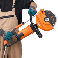 Electric Concrete Saw, 9 in, 2000 W 15 A Motor Circular Saw Cutter with 3.5 in Cutting Depth, Wet/Dry Disk Saw Cutter Includes Water Line, Pump and Blade, for Stone, Brick