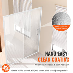 Semi-frameless Shower Door 57.7-59" x 70" SGCC Tempered Glass 1/4" Chrome