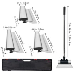 Skimming Blade Set,10"+16"+24" Blades + 35"-78" Extension Handle,European Stainless Steel Construction Knife, Aluminum Blade Profile Smoothing Knockdown Spatula for Gyprock/Drywall/Wall-Boa