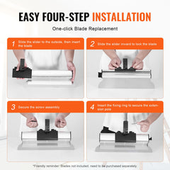 Drywall Skimming Kit, Handle + Fixator Smoothing Knife Accessory, Professional Skim Coat Tools For Drywall, Wipe/Drywall Knife, for Gyprock / WallBoard / Plasterboard (No Blade)