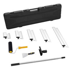 Drywall Skimming Blade Set, 7/10/14/16/24 in Skimming Blades + 34 - 81.6 in Extension Handle Pole, Stainless Steel Knife Professional Skim Coat Tools, for Gyprock/WallBoard/Plasterboard