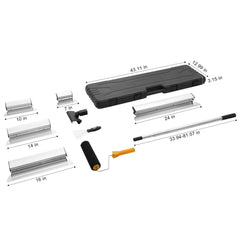 Drywall Skimming Blade Set, 7/10/14/16/24 in Skimming Blades + 34 - 81.6 in Extension Handle Pole, Stainless Steel Knife Professional Skim Coat Tools, for Gyprock/WallBoard/Plasterboard