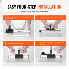 Drywall Skimming Blade Set, 7/10/14/16/24 in Skimming Blades + 34 - 81.6 in Extension Handle Pole, Stainless Steel Knife Professional Skim Coat Tools, for Gyprock/WallBoard/Plasterboard