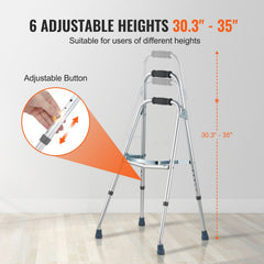 Folding Hemi Walker One Arm Mobility Walker for Senior & Adjustable Height