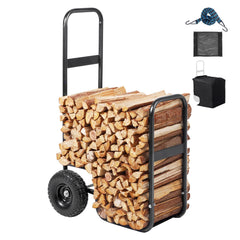 Firewood Log Cart Wood Mover Hauler 250 lbs Capacity on PU Wheels Dolly