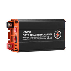 DC to DC Battery Charger, 520W, 40A Alternator Charger, Fast DC-DC Charging for Portable Power Stations, Compatible with LiFePO4 Lead-Acid AGM GEL Batteries, for RVs, Cars, Home Backup Power