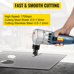 Electric Nibbler 1.8mm Heavy Duty Metal Sheet Cutter Stainless Steel 380W