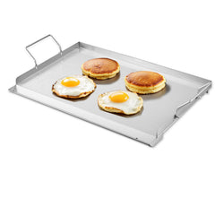 Stainless Steel Griddle, 23x16 inch Universal Flat Top Rectangular Plate, Gas Grill Griddle for BBQ Grill, Teppanyaki, Portable Family Cookware with Handle, for Camping Tailgating Party