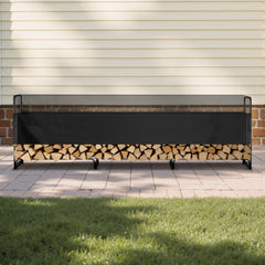VEVOR Firewood Rack with Waterproof Cover, 383 x 36 x 117 cm Outdoor Firewood Holder, 660lb Weight Capacity, 1/2 Cord Log Holder, Half-Covered, Powder-coated Wood Storage Rack for Fireplace Deck
