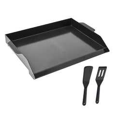 Carbon Steel Griddle, 22x16 inch Universal Flat Top Rectangular Plate, Gas Grill Griddle for BBQ Grill, Teppanyaki, Portable Family Cookware, for Camping Tailgating Party, Black