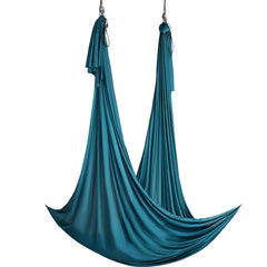 Aerial Silk & Yoga Swing, 10 m Length, Aerial Yoga Hammock Kit with 100gsm Nylon Fabric, Full Rigging Hardware & Easy Set-up Guide, Antigravity Flying for All Levels Fitness Bodybuilding, Green