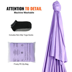 Aerial Yoga Hammock & Swing, 4 m Length, Yoga Starter Kit with 100gsm Nylon Fabric, Full Rigging Hardware and Easy Set-up Guide, Antigravity Flying for All Levels Fitness Bodybuilding, Purple