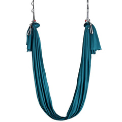 Aerial Yoga Hammock & Swing, 5 m Length Aerial Yoga Starter Kit with 100gsm Nylon Fabric, Full Rigging Hardware & Easy Set-up Guide, Antigravity Flying for All Levels Fitness Bodybuilding, Green