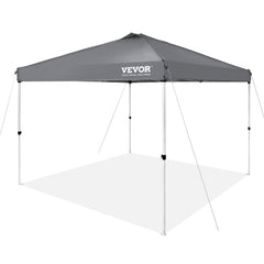Pop Up Canopy Tent, 10 x 10 ft, 250 D PU Silver Coated Tarp, with Portable Roller Bag and 4 Sandbags, Waterproof and Sun Shelter Gazebo for Outdoor Party, Camping, Commercial Events, Dark Gray