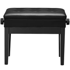 Piano Bench, Keyboard Piano Chair with 19.3"-22.8" Adjustable Height, Padded Cushion, Storage Compartment for Music Books, Heavy Duty Wooden Piano Stool Seat, for Vanity, Living Room, Bedroom
